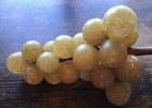 Vintage Cream Ivory Cluster Lucite Grapes On Natural Wood Branch 12    Heavy