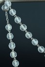 Nice Antique French Rosary White Glass Sterling Virgin Mary Cross Crucifix