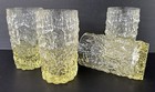 Mcm Selezione Ivv Yellow Glass Tumblers 5  Set Of 4 Crinkle Bark Textured