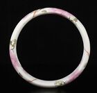 Old Chinese Dynasty Famille Rose Porcelain Peony Flower Bird Bracelet Bangle