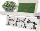 Wall-mounted Key And Letter Holder  Wooden Key Rack With 4 Double Hooks