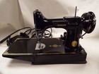 1948 Singer Featherweight  221 Cat  3-120 Sewing Machine Case Tray Extras Works