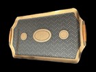 Mid-century Modern Glass Georges Briard Golden Rectangular Tray With Handles