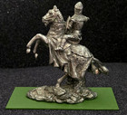 Large Pewter Knight 4  Tall W missing Sword-unknown Manufacturer