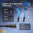 Ena Set Of 8 Blue Ignition Coil With 16 Platinum Spark Plug And Wire Set Comp   
