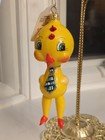 De Carlini Anthropomorphic Yellow Duck Bird Blown Glass Ornament Vintage Italy 