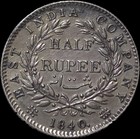 British India Victoria Silver 1 2 Rupee 1840 High Grade Continues Legend Mh79