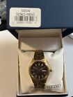 New  Seiko Core Series Sne44 Solar Watch With 37mm Goldtone Case And Bracelet