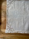 Vintage White Bridal Wedding Hankie With Embroidery And Netting - Beautiful 