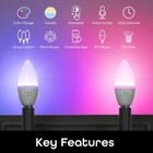 Geeni Prisma Plus Candle Wi-fi Led Smart Bulb  B11 Candelabra  E12 Base 4 Pack