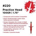 Swhacker Practice Broadheads  220   100 Grain  3pack   Precision Practice Tip   