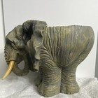 Collectible Gray Elephant Figurine Statue With Yellow Tusks