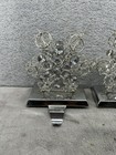 Lot Of 2 Metal Wire Crystal Snowflake Christmas Stocking Holders 6  Tall