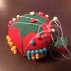 Vintage Red Tomato Sewing Needle Pin Cushion With Strawberry