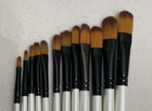 Filbert Paint Brushes Set 12 Pcs Artist Brush For Acrylic Oil Watercolor Gouach