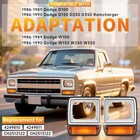 Hecasa Headlight Bezel W turn Signal Light Compatible With 1986-1990 Dodge D100