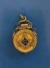 Vintage Freemason Hair Picture Locket Mourning Fob Goldfilled Or Bronze Pendant 