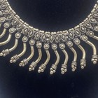 Southwestern Tribal Style Silver Tone    vertebrae    Unique Vtg Choker Necklace