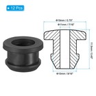 9 16 Inch Rubber Grommets  12pcs Top Hat Grommet For Wiring Hole Plugs  Black