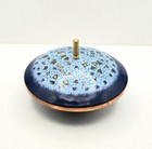 Enamel On Copper Blue Covered Vintage Dish Speckled Pattern Trinket Box Ddr