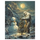 O Christmas Tree - Sasquatch Bigfoot Art Print Hunting Fishing Cabin Wall Decor