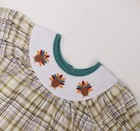 New Boutique Thanksgiving Turkey Girls Plaid Short Sleeve Dress