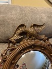 Vintage 21    Syroco Convex Bullseye Mirror Bald Eagle Federal Regency Style 4007