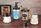 Bathroom Accessories Set  4 Pcs  - Lotion Soap Dispenser   2 Cotton Swab Holder