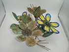 Vintage Curtis Jere Copper Enamel Flowers Mid Century