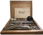Antique Meccano Construction Set Parts Lot Wooden Case 1915 Prize Models Book