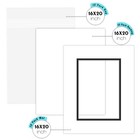 10 Pack 16x20 White black Double Picture Mat Boards White Core Bevel Cut Framing