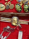 Vintage Mens Accessories Lot 18 Pcs Cufflinks Tie Clips Hickok  Anson  Shields
