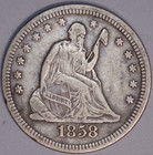 1858 Seated Liberty Quarter