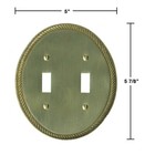 4 Solid Brass Switchplate Double Toggle Oval Braided   Renovator s Supply