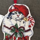 Tuxedo Cat Kitty Needlepoint Stocking Christmas Handmade Nwt Rare