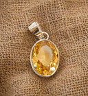 Natural Citrine 925 Silver Pendant 5ct Oval Yellow Gemstone Jewelry Gift Her