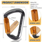 1-5pcs 30kn Aluminum D-shape Carabiner Auto Locking Hook Climbing Caving Rescue