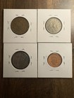Great Britain Lot Of 4coins 1956-2001 Mint Condition Collection With Holders