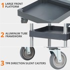 Heavy Duty Janitorial Cart 3-shelf Vinyl Bag Wheels Commercial
