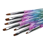 7pcs Rainbow Gel Nail Brush For Gel Nail Extension Uv Builder Polygel Sculpting