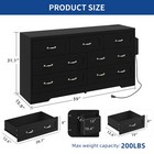 Farmhouse 7 Drawer Black Dresser 59 In Large Modern Dresser Tv Stand For Bedroom