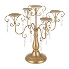 2 Pieces 5-arm Vintage Candle Holders Gold Candle Stand Heavy Duty Festivals Us
