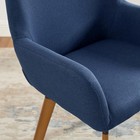 Swivel Dining Chairs - Set Of 2 Mid Century Modern Chair  Linen Fabric Uphols   