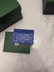 Goyard Blue Monogram Leather Card Holder Business   Credit Card Case
