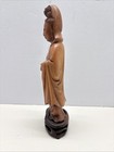 Vtg Chinese Rosewood Hand Carved Guanyin Quan Yin Buddha Statue Figure   139