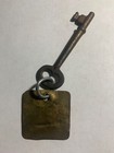 Vintage Hotel Motel Room Key Brass Fob With Skeleton Key   175 Rare