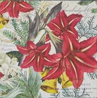 Two Individual Napkins Christmas Bells Flowers Cocktail Decoupage  623 