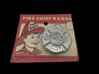 Fire Chief Badge Toy Metal Pin Junior Fire Chief W  Ladder  Ax   Hat New Sealed