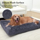 Large Dog Bed Crate Pad Washable Plush Kennel Mat Anti-slip Soft