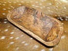   Carved Wooden Dough Bowl Primitive Wood Trencher Tray Rustic Home Decor 10-12 